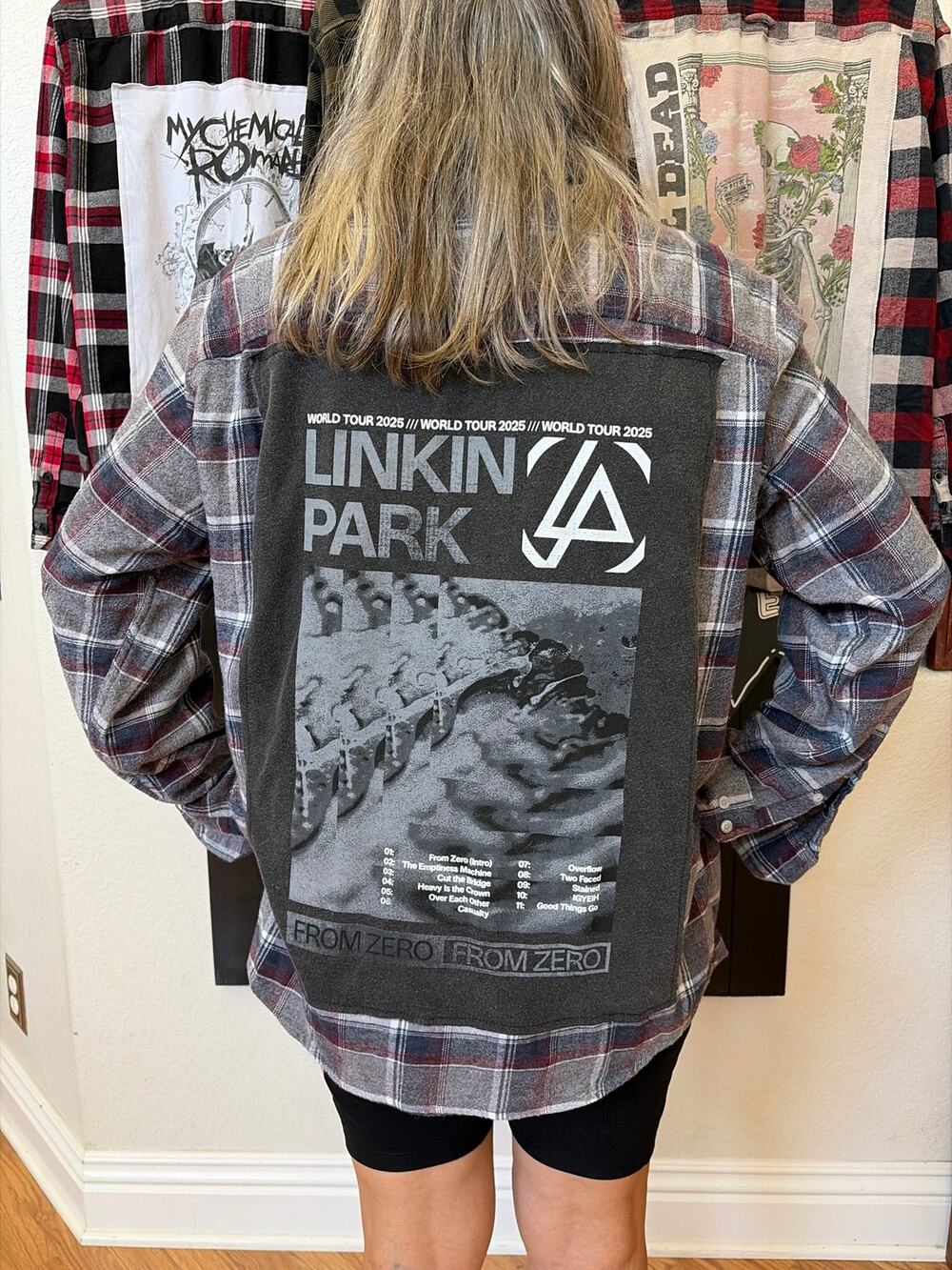 Linkin Park Upcycled Flannel Shirt Unisex XXLarge 2XL